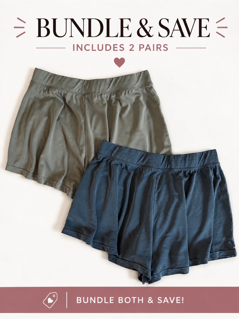 โจ Lounge Shorts 2-Pack Sage Green Deep Teal Blue Size L โจ